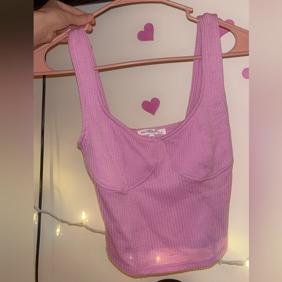 Pink Ribbed Tank Top - Picture 4 of 4